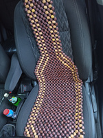 Накидка на сиденье автомобиля "Nova Bright" деревянная массажная покрытая темным лаком, с подголовником (127х38см). #19, Юсуф Э.