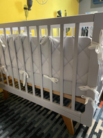 Бортики в кроватку для новорождённых стеганые MamiBro, 100% хлопок, 60х30 см - 2 шт, 120х30 см - 2 шт, серый #120, Анастасия З.