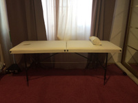 Массажный стол складной 190х70 и регулировкой высоты 65-85 см Белый Fabric-stol #77, Зоя Д.