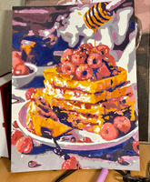 Картина по номерам на картонной основе LORI Медовый десерт 38х28,5 см, антистресс в подарок #156, Анастасия Б.