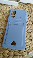 Чехол с карманом для XIAOMI Poco X4 Pro 5G (6.67") серый, POKET, защита камеры, плотный силикон, картхолдер / накладка #2, Елена К.