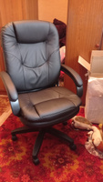 Офисное кресло, компьютерное кресло руководителя CHAIRMAN 668 LT NEW, экокожа, черный #129, Анастасия Е.