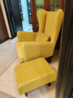 Мягкое кресло с ушами Фантазёр Z-7 на высоких ножках, для отдыха и чтения книг. В гостиную, балкон, спальню и переговорную комнату. #70, Ekaterina F.