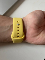 Силиконовый ремешок для умных часов Apple Watch series 1-8 и Эпл Вотч SE Ultra 42-44-45-49 mm / Спортивный ремешок браслет Эппл Вотч (Watch Sport Band), Спелый лимон #65, Denis E.