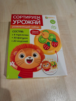 Развивающий набор "Сортируем урожай" для изучения фруктов, овощей и животных, обучение счёту, развитие логики, мышления и моторики, сортер, 4 тарелочки + 30 резиновых фигурок + 20 карточек с заданиями #7, Ольга Б.