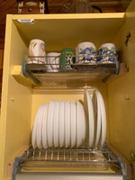 Сушилка для посуды двухуровневая в шкаф 400 мм хром, сушка для тарелок 40 см #34, Изабелла Ж.