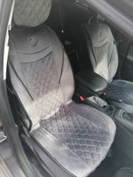 Накидки на сидения автомобиля из алькантары / чехлы для автомобильных сидений универсальные AUTOPREMIER BRILLIANT, передние 2 шт., закрытые бока и спинка, карман #79, Максим Ш.