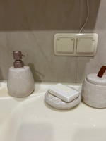 Набор для ванной комнаты аксессуары принадлежности комплект BATH PLUS PIETRA керамика бежевый #14, Анна Т.