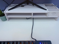 Подставка-органайзер для монитора толщиной 8мм / отделы для клавиатуры и мыши, для канцелярии и бумаги / полка под монитор на рабочий стол для офиса #6, Aleksandr B.