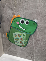 Органайзер сетка для хранения игрушек в ванной на присосках, дракоша, зеленый #19, Анна М.