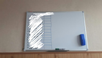 Доска демонстрационная магнитно-маркерная для рисования на стену для офиса и дома, 60х90 см, алюминиевая рамка, гарантия 10 лет, Brauberg Стандарт #40, Суворова Д.