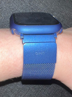 Ремешок UNIQ Dante для смарт часов Apple Watch 45 / 44 / 42 mm / мм / на умные часы Эпл Вотч серии 3, 4, 5, 6, 7, 8 и SE плетеный из нержавеющей стали, синий (cobalt blue) #6, Жанна З.