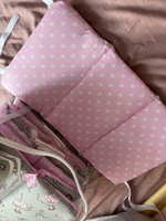 Бортики в кроватку для новорожденных  6 шт. EvaKids Sweet Moments (Балерины на сером+звезды на розовом) #73, Ригина М.