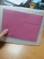 Кожаная обложка для паспорта с визитницей Terra Design Passport, розовый #47, Татьяна Р.