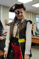 Пиратская повязка на глаз, наглазник пирата, черный с белым черепом #2, Анна С.