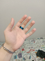 Кольцо широкое, унисекс, цвет синий, ширина 8 мм, размер 20 #75, ПД УДАЛЕНЫ
