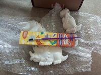 Подарочный набор для детей многоразовый / 3D раскраска динозавры 3 шт / Набор интерактивный для росписи с кисточкой и красками #32, Евгения З.