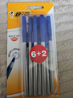 Ручка шариковая синяя, толщина линии 0,7 мм, BIC Round Stic Exact набор 8 шт #76, Наталья М.