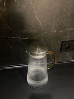 Кувшин для воды с крышкой / графин для воды / чайник стеклянный, Полоска, 1500 мл, ADECORI #121, Юлия Д.