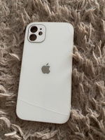 Чехол стеклянный для iPhone 11 с защитой для камеры, белый глянцевый #52, Кристина К.