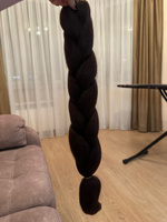 Канекалон для волос, пряди для плетения косичек, цвет темный шоколад, длина 130 см #42, Юлия А.