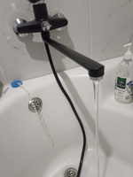 Смеситель в ванную, длинный излив, шаровый, из высокопрочного пластика АБС, черного цвета #41, Анатолий К.