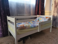 Кровать детская 140х70 My sleep Stanley Standart деревянная с матрасом, Белая #3, Лилия Л.