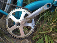 Шатунная система TRIX для велосипеда, односкоростная, 44 зуба, стальные шатуны 165мм, резьба для педалей 9/16", под ромб #7, Goldfield