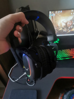 Наушники игровые с микрофоном Fifine H6 Gaming Headsets ANC черные игровая акустика для компьютера проводная с RGB подсветкой #48, Денис Т.