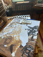 Art on Canvas Картина по номерам на холсте с подрамником "Оседлать котика", 40х50 см/ рисование по цифрам / живопись по номерам #123, Екатерина Л.