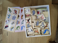 Деревянное лото Томик "Животный мир", развивающая настольная игра для малышей, 6 карточек + 48 фишек #2, Евгения Л.