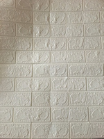 Самоклеящиеся панели для стен Grace "Белый кирпич" 700 х 770 мм, 5 штук мягкие на клейкой основе, декоративные , рельефные с 3Д эффектом, мягкие обои #6, Валентина З.