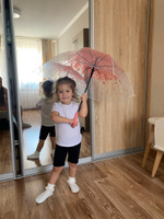 Зонт детский трость для девочек прозрачный полуавтомат #32, Юлия Ц.