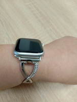 Металлический ремешок для Apple Watch 38-40-41 мм узор (Серебряный), Браслет с легкосъемными звеньями / Series 1-8, SE (для iWatch). Женский #59, Анна . ..
