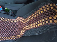 Накидка на сиденье автомобиля "Nova Bright" деревянная массажная покрытая темным лаком, с подголовником (127х38см). #21, Юсуф Э.
