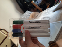 Маркеры для белой магнитной доски стирающиеся Brauberg, набор из 4 шт., 5 мм, цвет ассорти (черный, красный, синий, зеленый) #173, Ирина С.