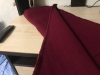 Ткань для шитья и рукоделия Сукно Браш 350 гр/м.кв., отрез 1 м * 150 см, цвет бордовый #5, Анастасия В.