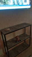 Консольный столик RIVVA loft, серый, журнальный столик, приставной, тумба под телевизор, лофт, 80x80x25 см, ГРОСТАТ #7, Светлана Х.