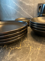 Набор посуды столовой 16 пред. 4 перс. Elite Black керамика в подарочной упаковке столовый сервиз обеденный #56, Анна К.