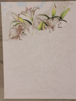 Картина по номерам на холсте 40х50 40 x 50 на подрамнике "Большой букет белых лилий. Бузин" DVEKARTINKI #126, Светлана З.