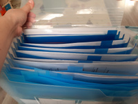 Parchment, Папка для документов и бумаг на резинке/ Настольный органайзер А4/ Папка-конверт с файлами, Голубая #132, Алина Б.
