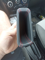 Ручка-кармашек обивки водительской с эко коже с красной строчкой двери Лада Гранта/Калина-2 #112, Максим З.