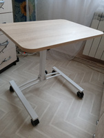 Складной компьютерный стол для ноутбука на колесах "Твист-2", стол для ноутбука с регулировкой высоты и угла наклона #дуб сонома/белый #15, Елена Ц.