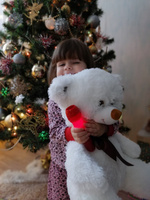 Белый Плюшевый мягкий Мишка 70 см "Мотте ", высота от пола 40 см, игрушка для подарка, короткий мех без запаха #79, Екатерина Ц.