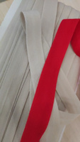 Резинка для шитья бельевая окантовочная 15 мм длина 50 метров матовая цвет красный эластичная для одежды, белья, рукоделия #76, Екатерина П.