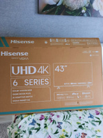Hisense Телевизор 43A6K(2023) Смарт ТВ, Wi-Fi; HDMI x2, USB x2; 43" 4K UHD, черный, черный матовый #24, Светлана К.