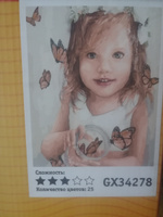 Картина по номерам на холсте 40х50 40 x 50 на подрамнике "Милая девочка и бабочки." DVEKARTINKI #75, Елена