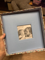 Фотоальбом Brauberg Cute Baby на 200 фото 10х15 см, под кожу, бумажные страницы, синий #132, Динара В.