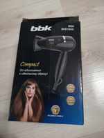 Фен для волос BBK BHD1602i черный, мощность 1600 Вт, 2 температурных режима, 2 скорости, складная ручка, ионизация #8, Константин З.