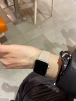 Cиликоновый ремешок для Apple Watch 38 40 41 мм, размер S/M, series 1-8(для эпл вотч), темно-бежевая пудра, Bandside #38, Асель С